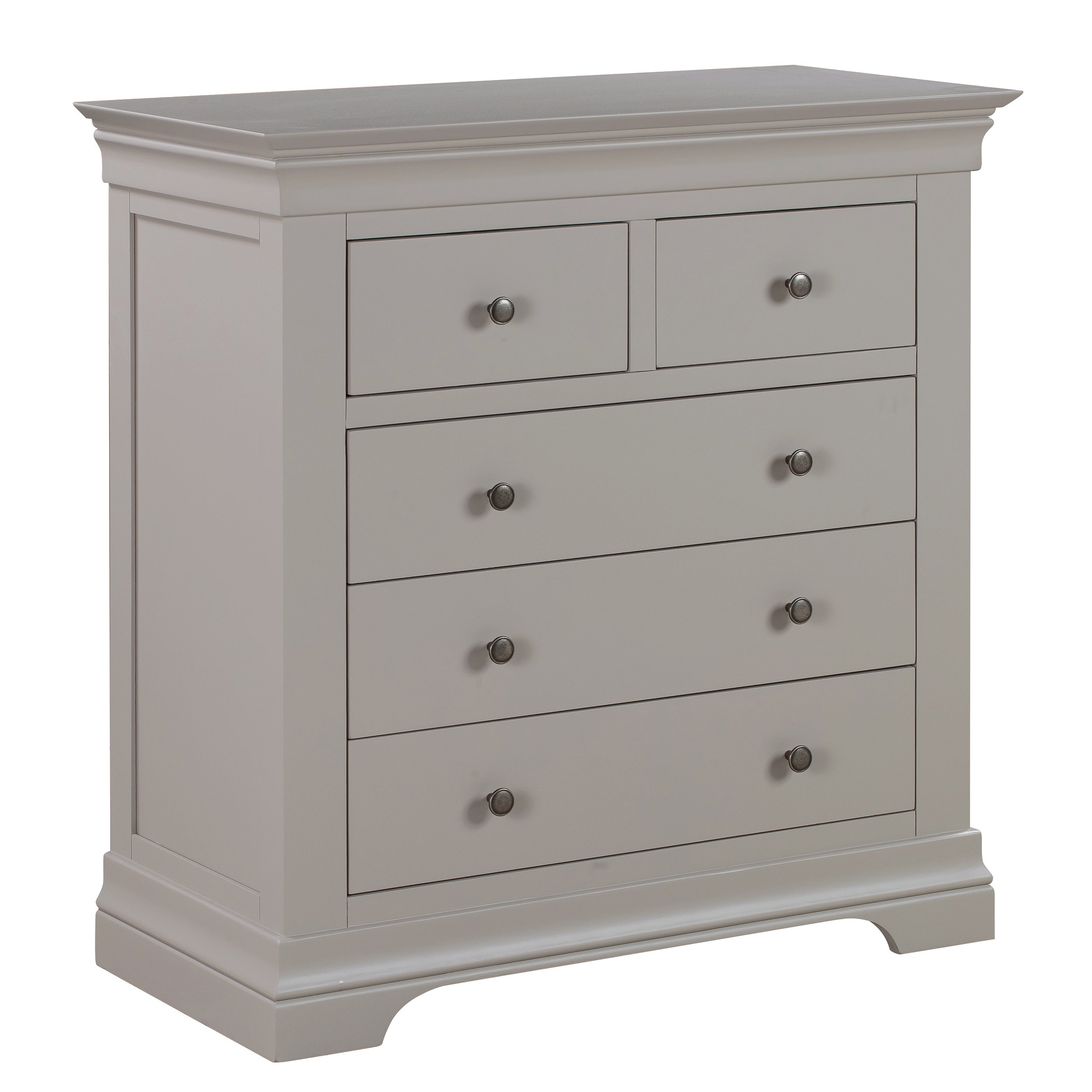 Chantilly Pebble Grey 2 Over 3 Chest Of Drawers