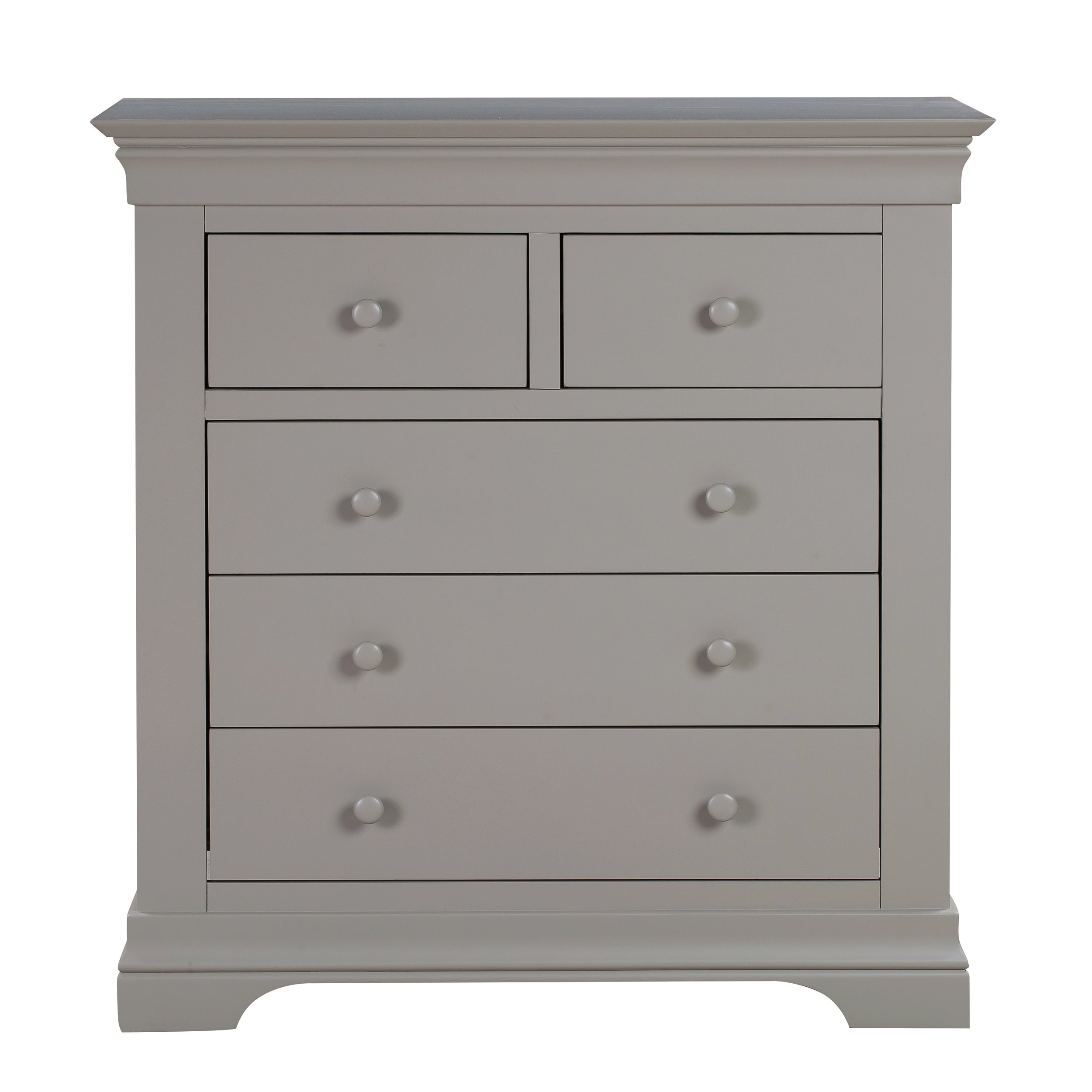 Chantilly Pebble Grey 2 Over 3 Chest Of Drawers