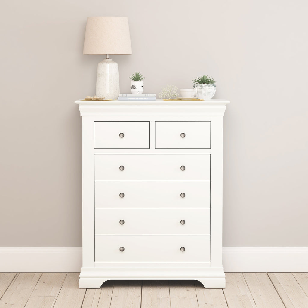 Chantilly Warm White 2 Over 4 Chest Of Drawers