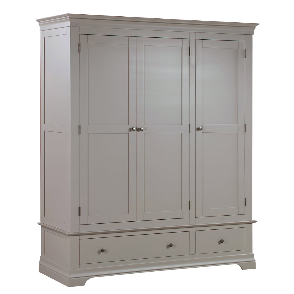 Chantilly Pebble Grey Triple Wardrobe