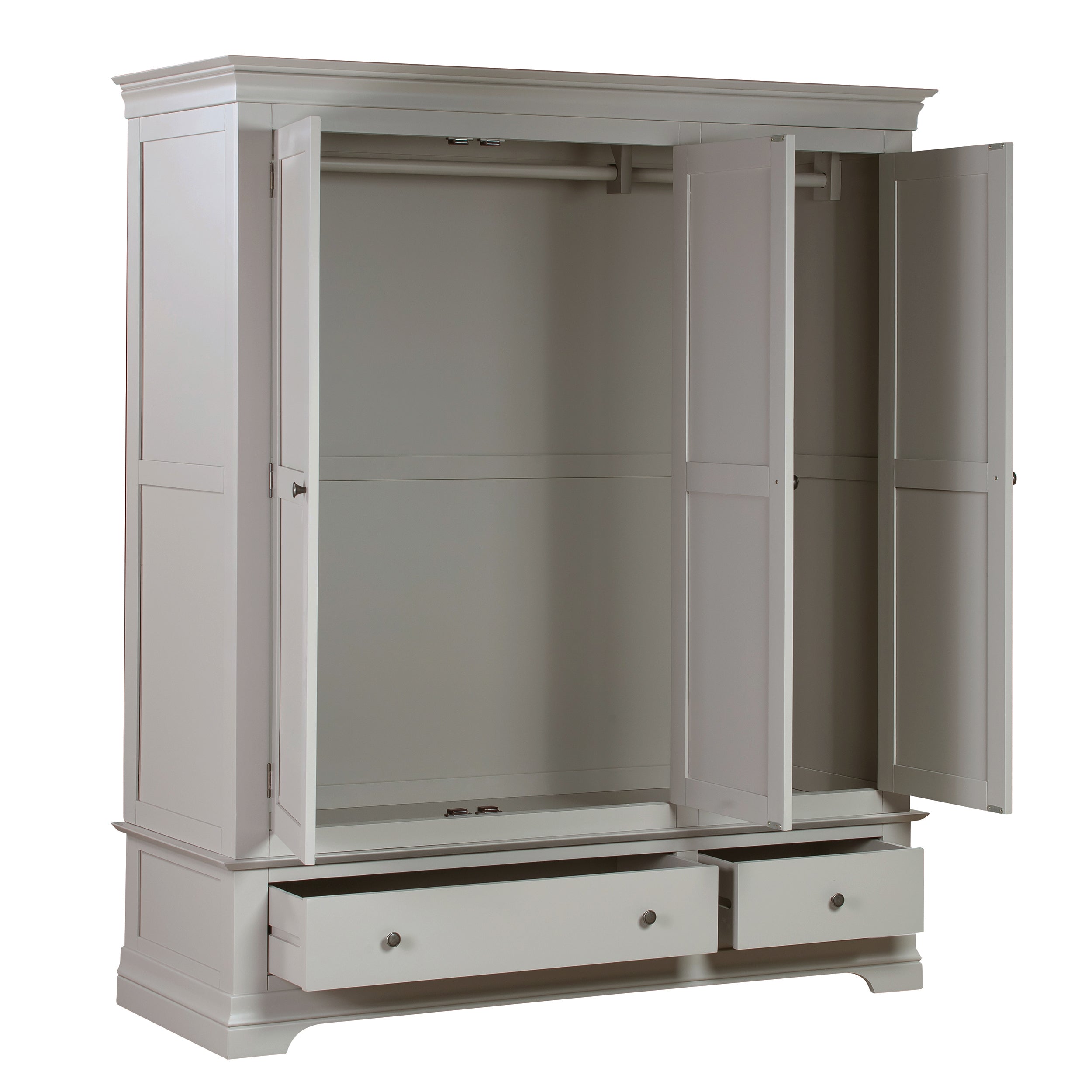 Chantilly Pebble Grey Triple Wardrobe