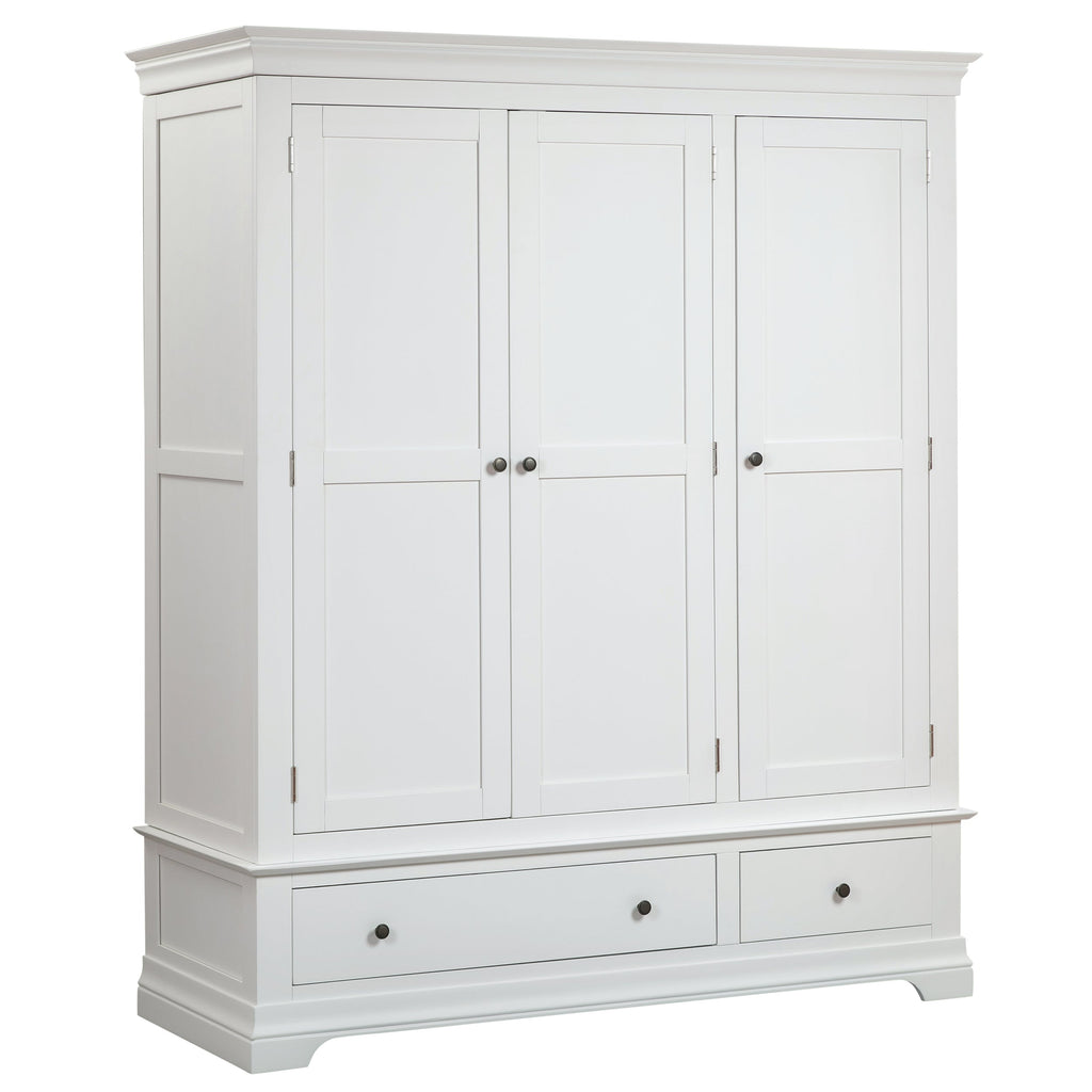 Chantilly Warm White Triple Wardrobe