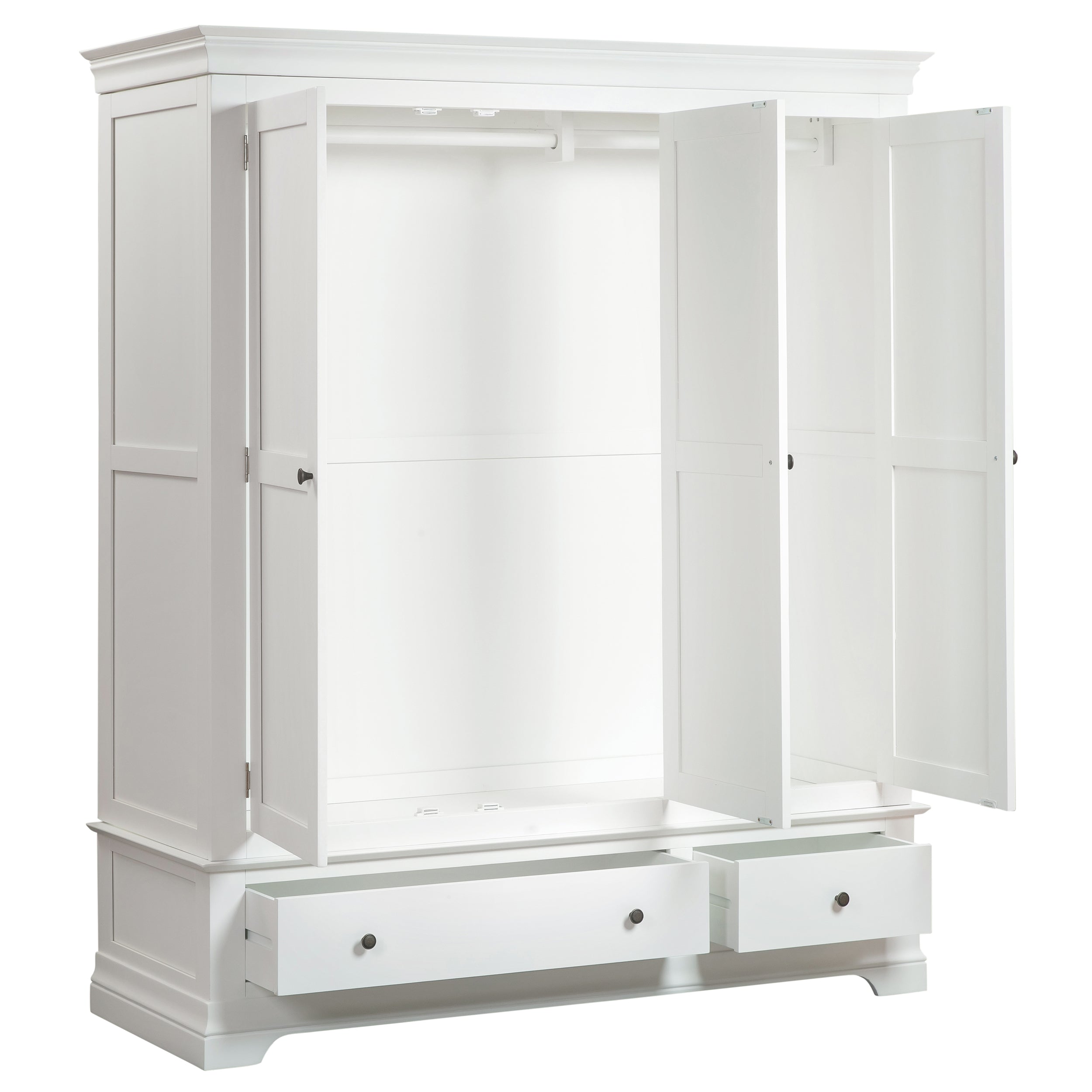 Chantilly Warm White Triple Wardrobe