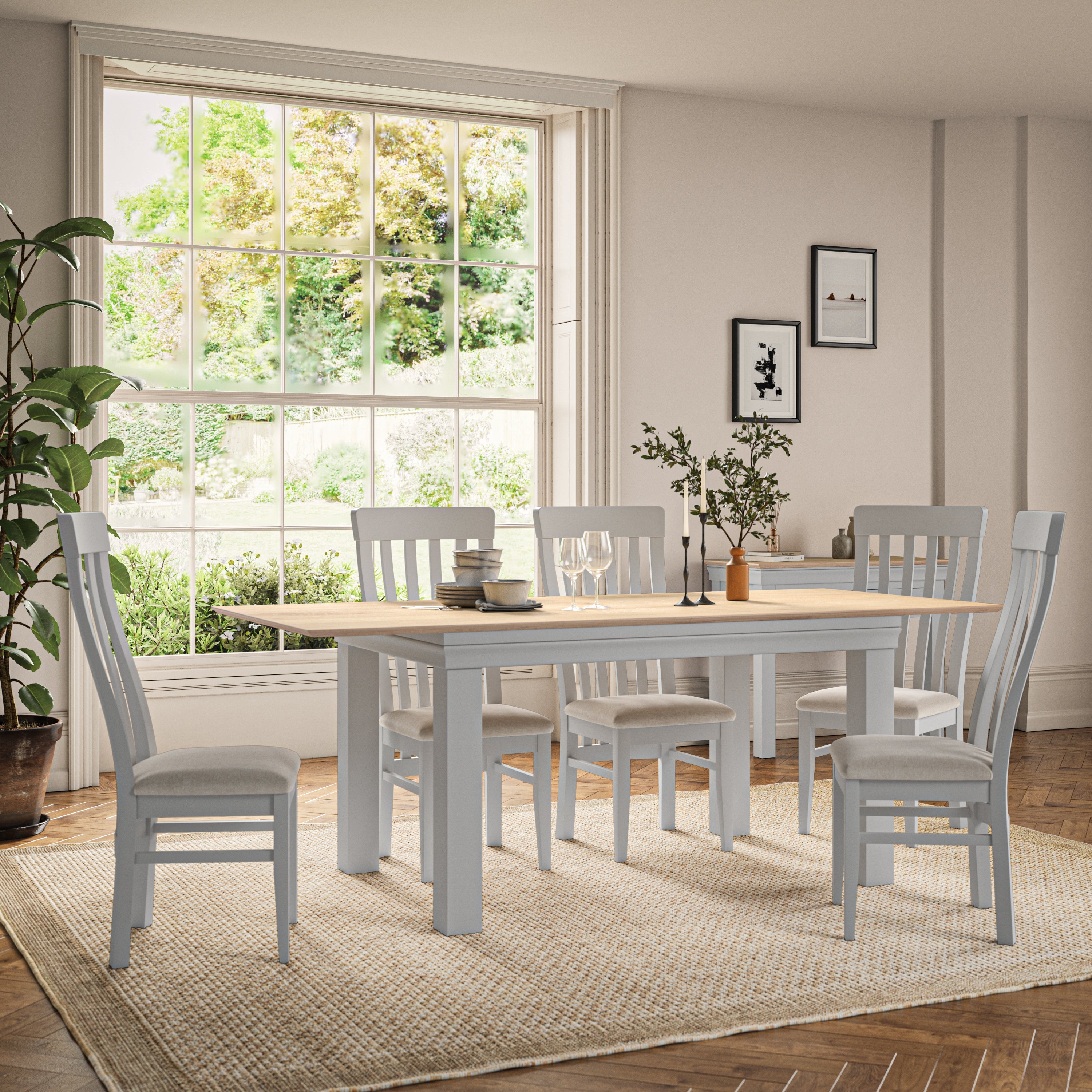 Francis Pebble Grey Extending Dining Table (1.4 m - 2.1 m)