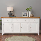 Cambridge Classic Cream Painted Oak 4 Door 3 Drawer Sideboard