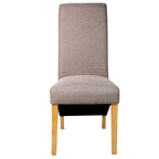 Rhianna Linen Button Back Dining Chair | Stone Brown