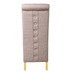 Rhianna Linen Button Back Dining Chair | Stone Brown