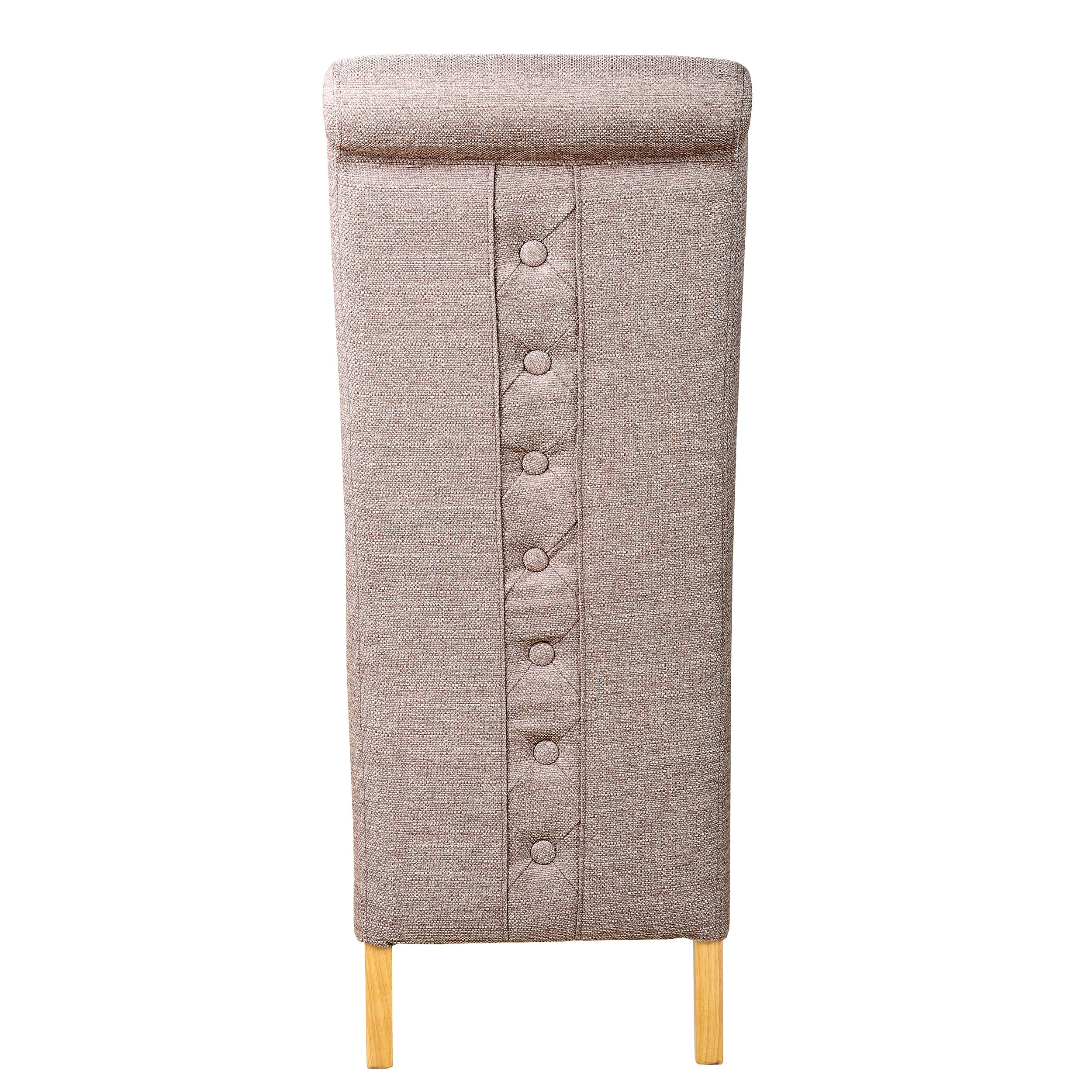 Rhianna Linen Button Back Dining Chair | Stone Brown