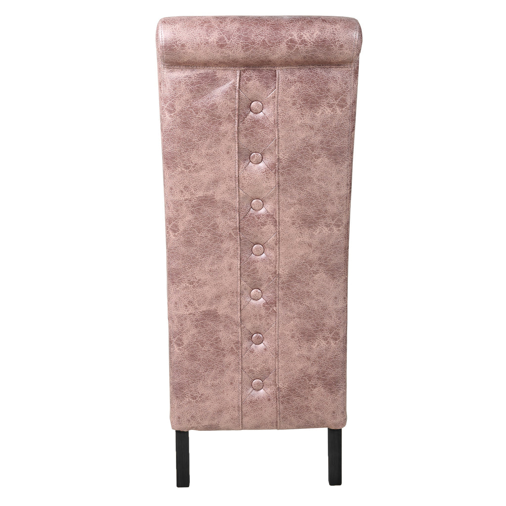 Rhianna Faux Leather Button Back Dining Chair | Vintage Brown