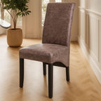 Rhianna Faux Leather Button Back Dining Chair | Vintage Brown