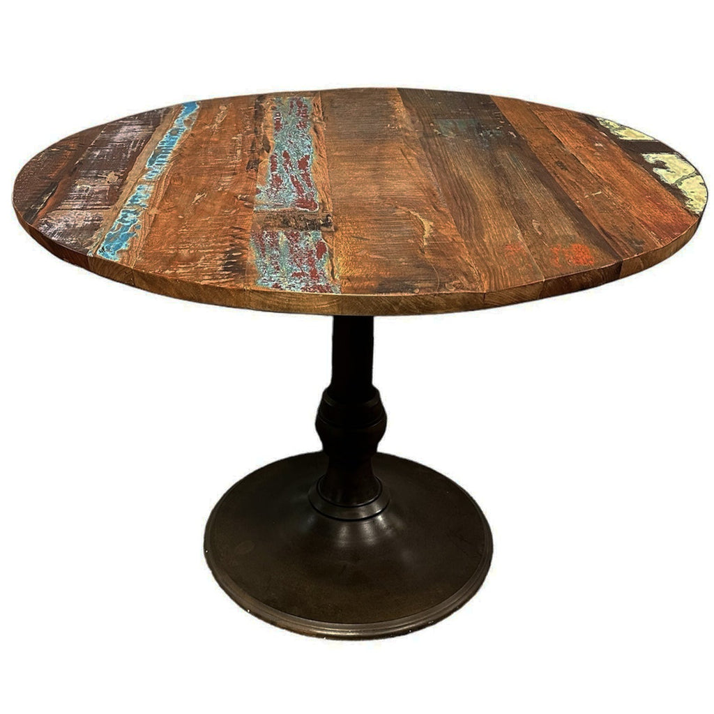 Vishnu Industrial Large Round Dining Table