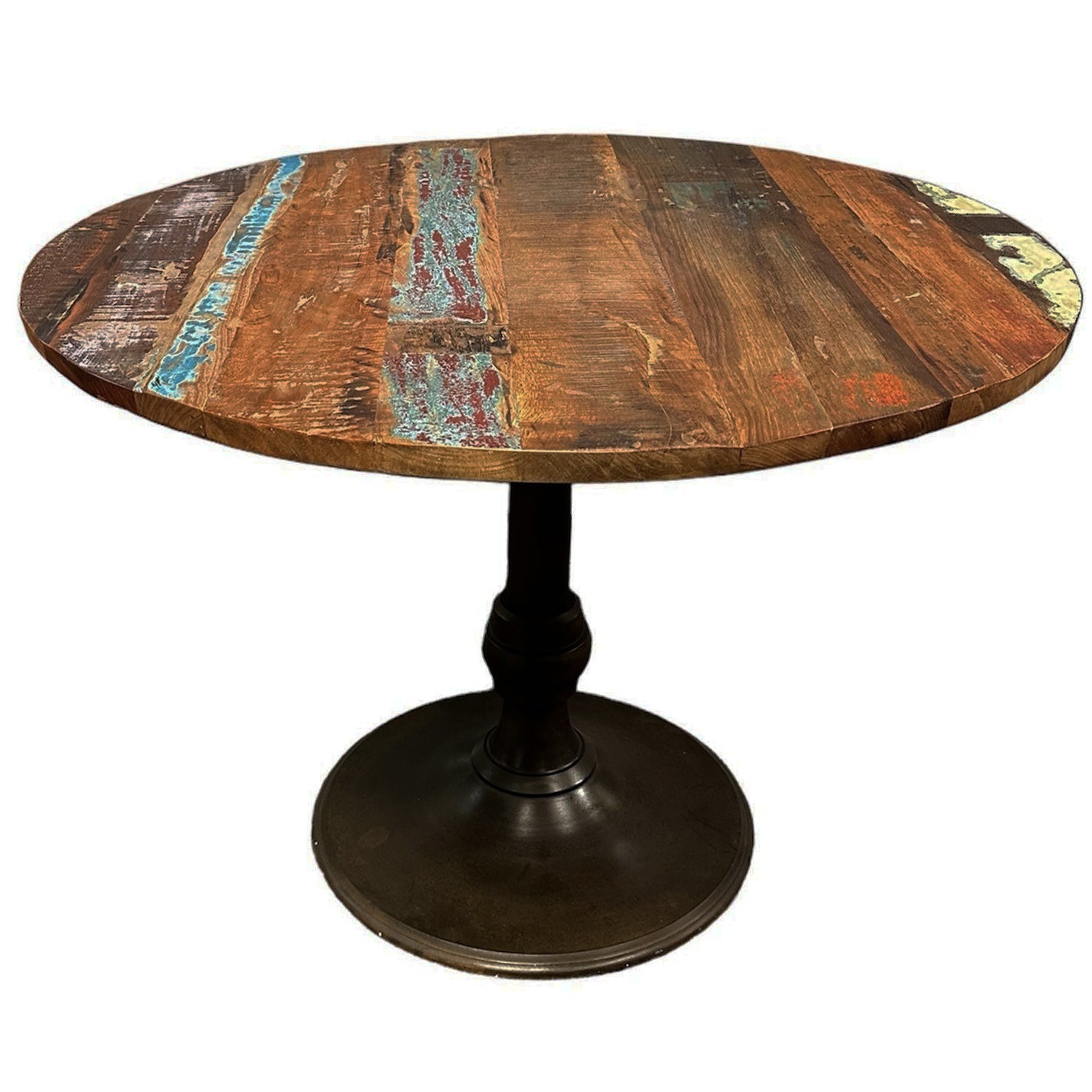 Vishnu Industrial Large Round Dining Table