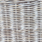 Whitewash Rattan Square Wicker Storage Basket | Small