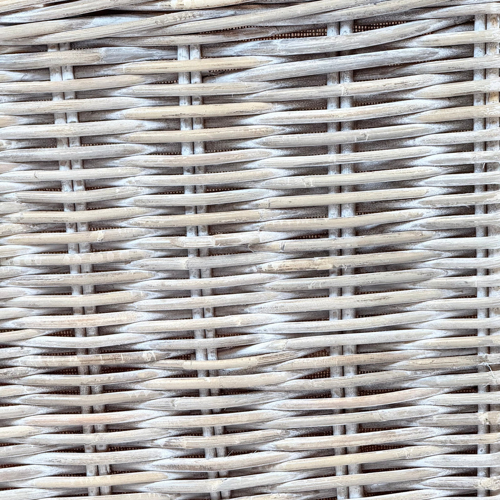 Whitewash Rattan Square Wicker Storage Basket | Large