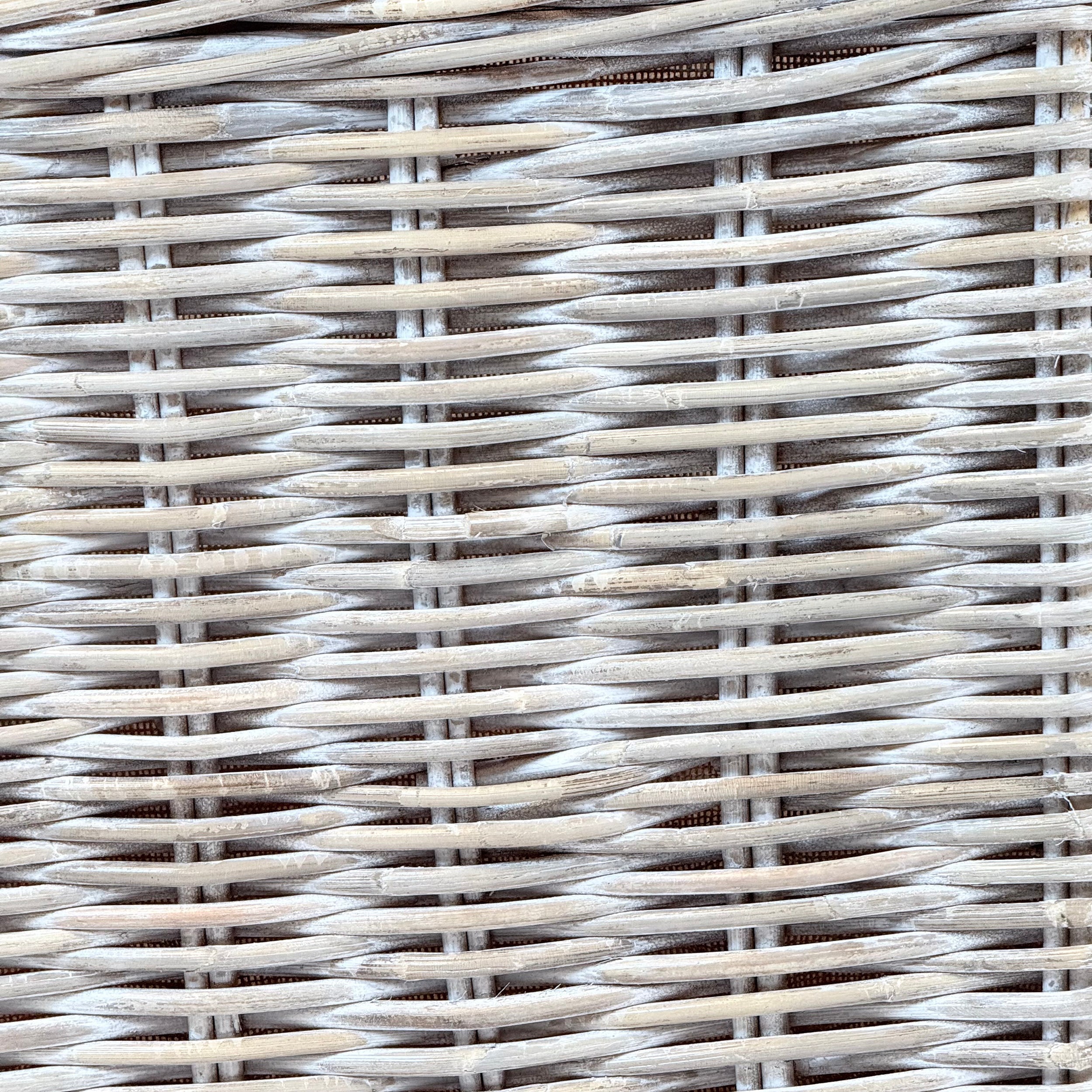 Whitewash Rattan Square Wicker Storage Basket | Large