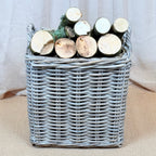 Whitewash Rattan Square Wicker Storage Basket | Small