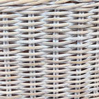Whitewash Rattan Oval Wicker Storage Basket | Large