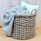 Double Weave Rattan Round Log Basket | Large