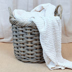 Double Weave Rattan Round Log Basket | Medium
