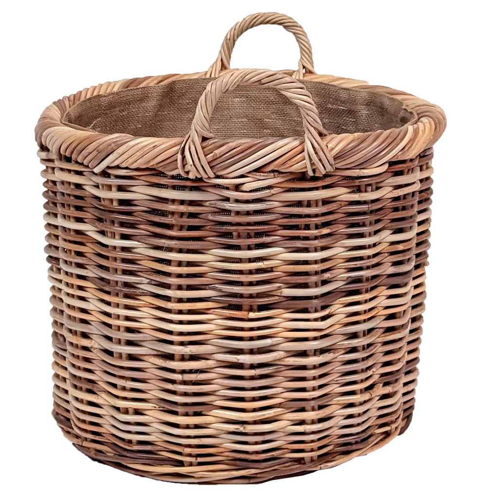 Chunky Weave Rattan Round Log Basket | Large