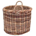Chunky Weave Rattan Round Log Basket | Large