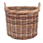 Chunky Weave Rattan Round Log Basket | Large