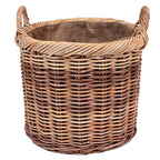 Chunky Weave Rattan Round Log Basket | Medium
