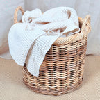 Chunky Weave Rattan Round Log Basket | Medium