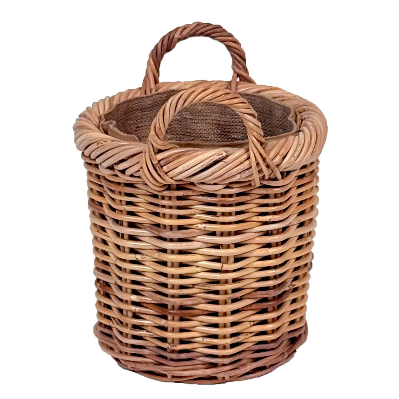 Chunky Weave Rattan Round Log Basket | Small