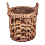 Chunky Weave Rattan Round Log Basket | Small