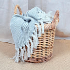 Chunky Weave Rattan Round Log Basket | Small