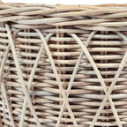 Cross Weave Round Rattan Log Basket | Medium