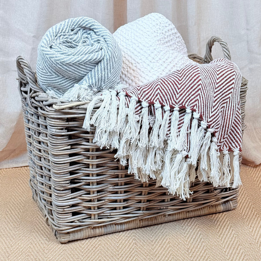 Rectangular Rattan Log Basket | Medium