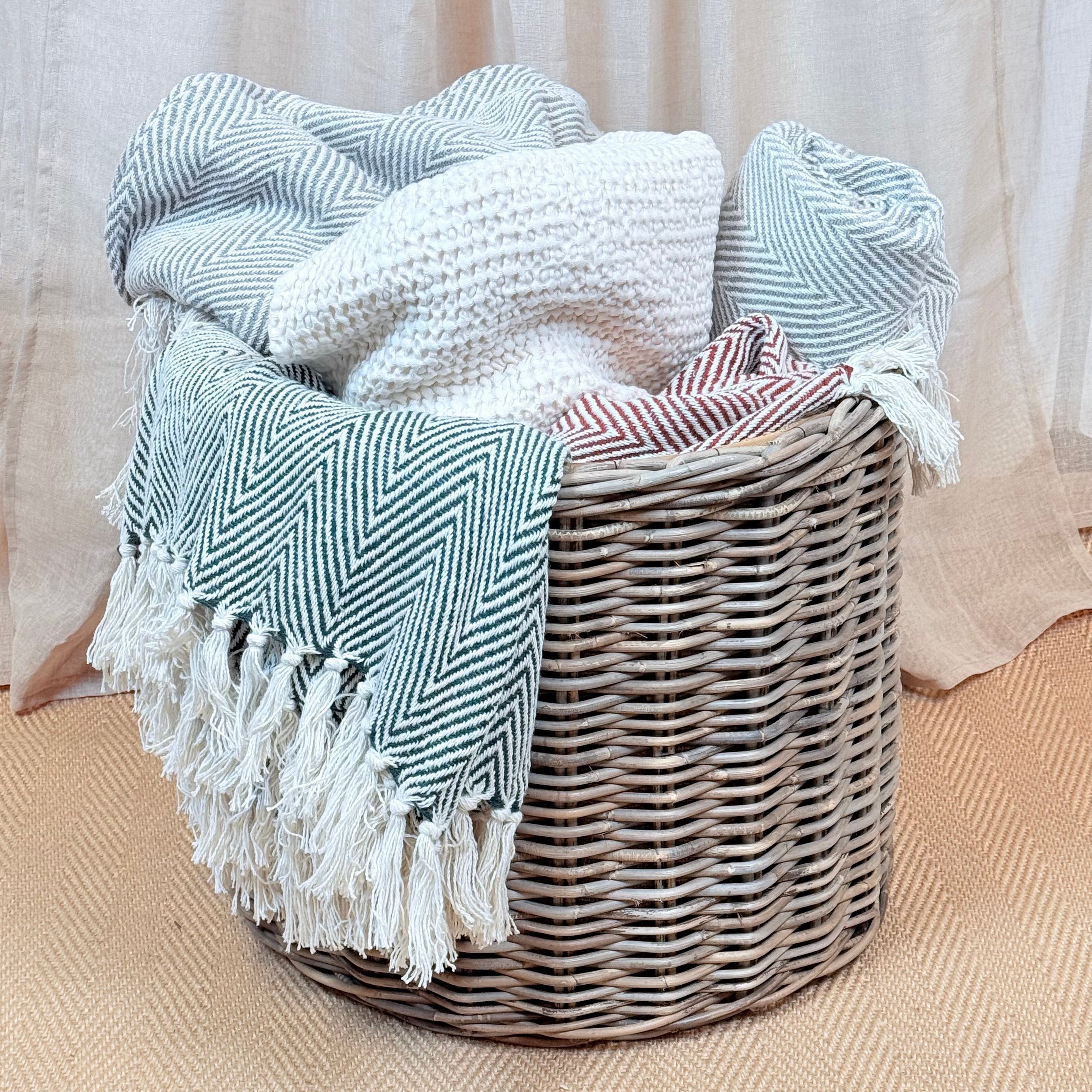 Chunky Round Rattan Basket | Large