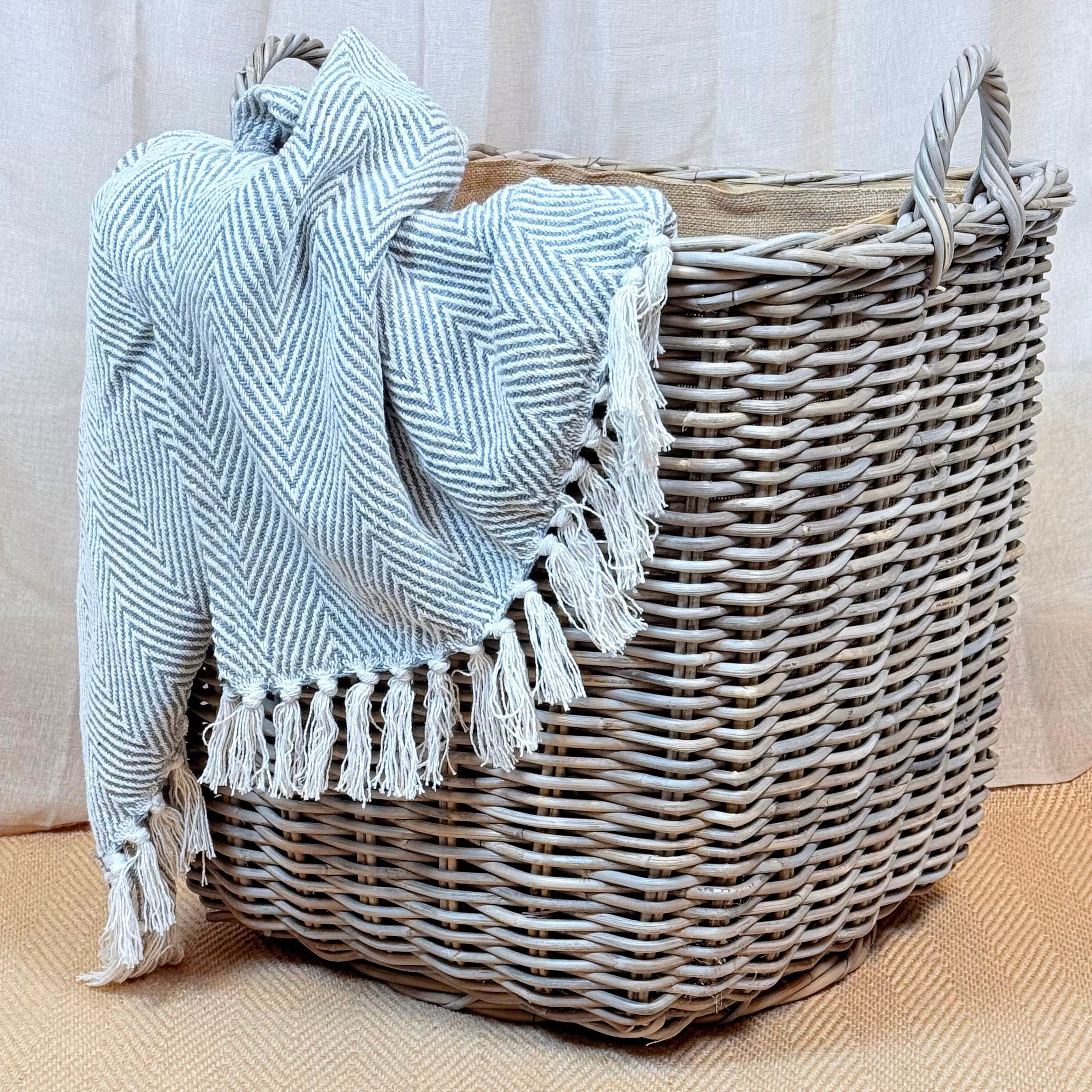Square Wicker Log Basket | Large