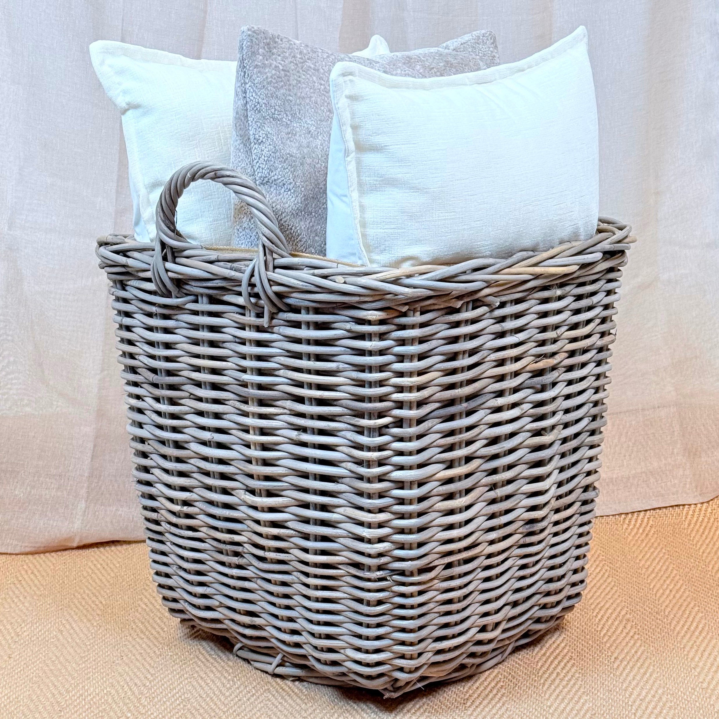 Square Wicker Log Basket | Medium