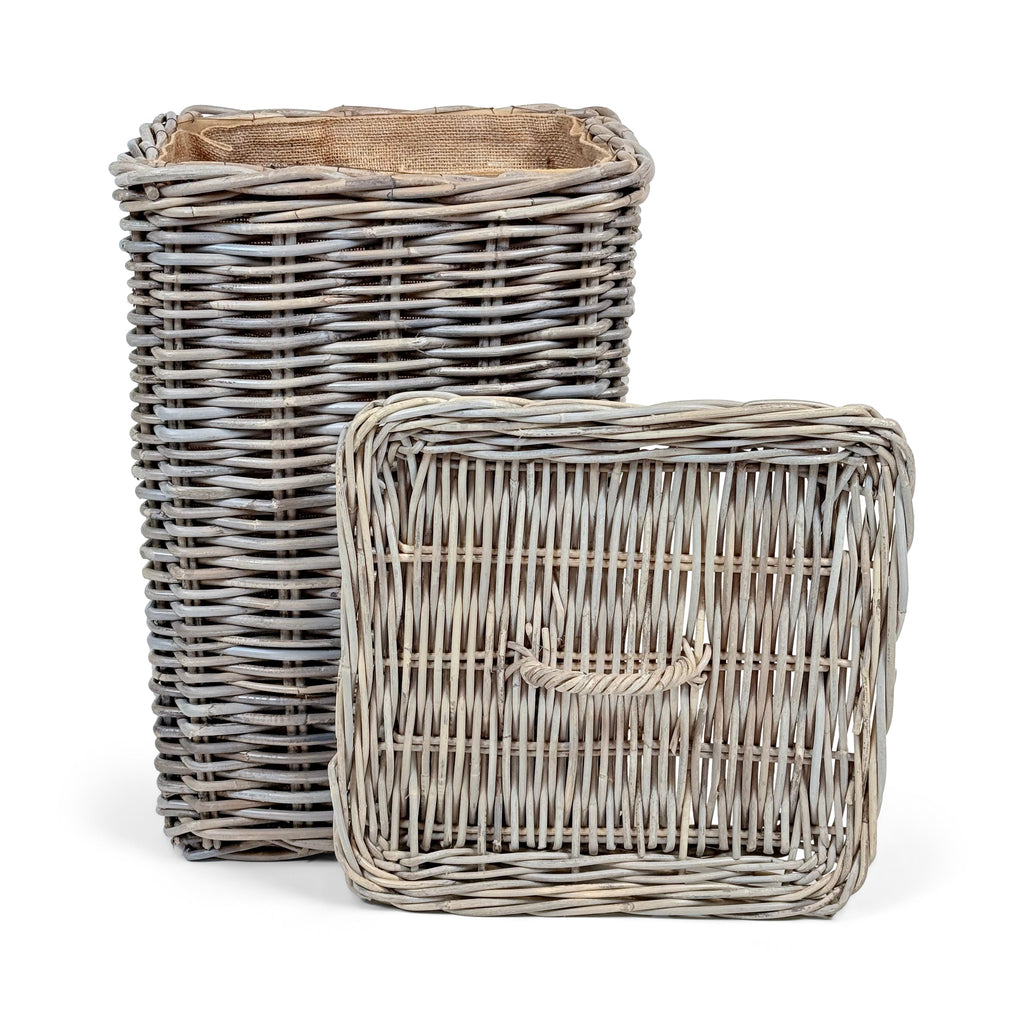 Square Rattan Laundry Basket | Medium