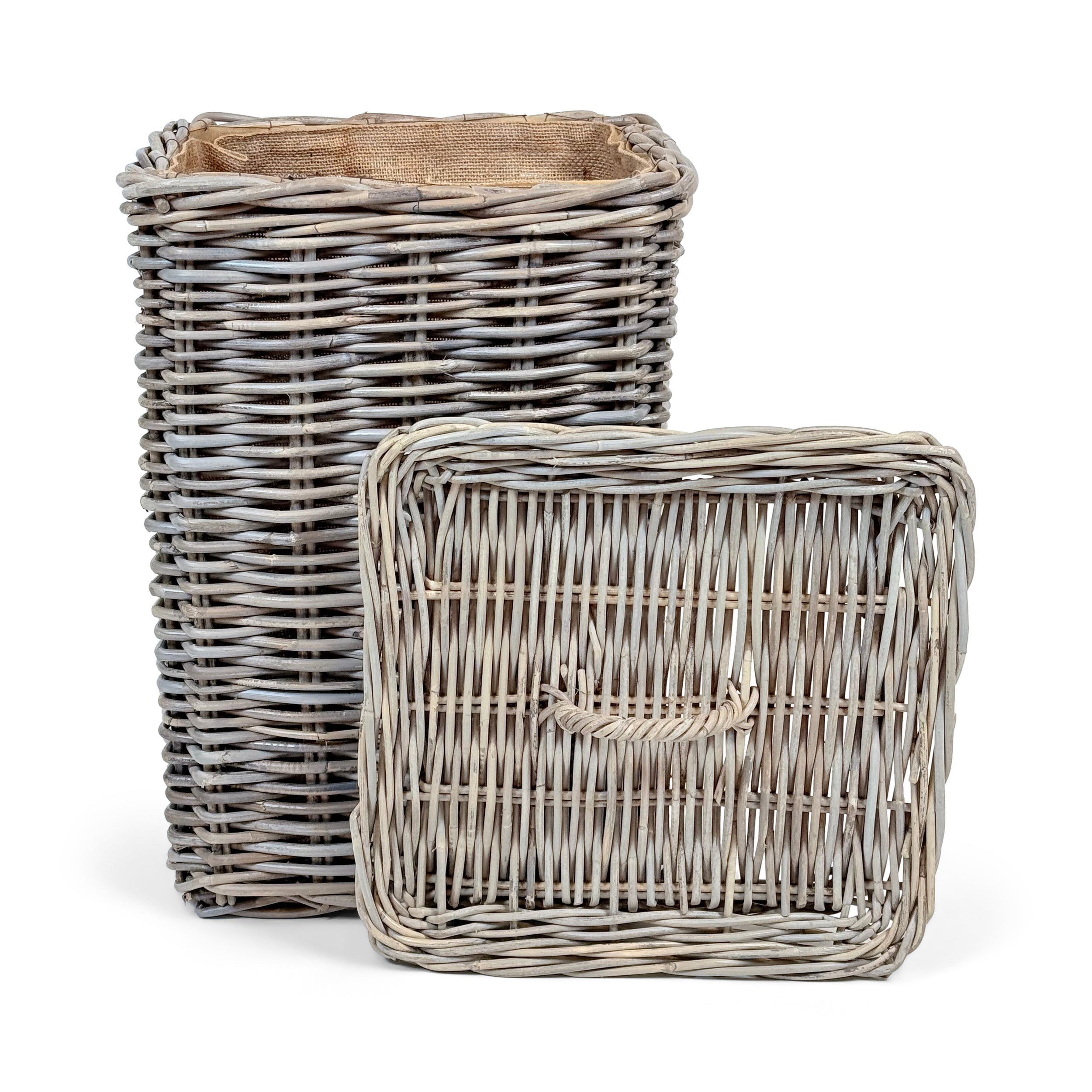 Square Rattan Laundry Basket | Medium