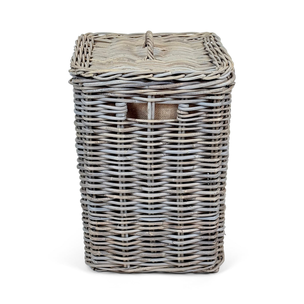 Square Rattan Laundry Basket | Medium