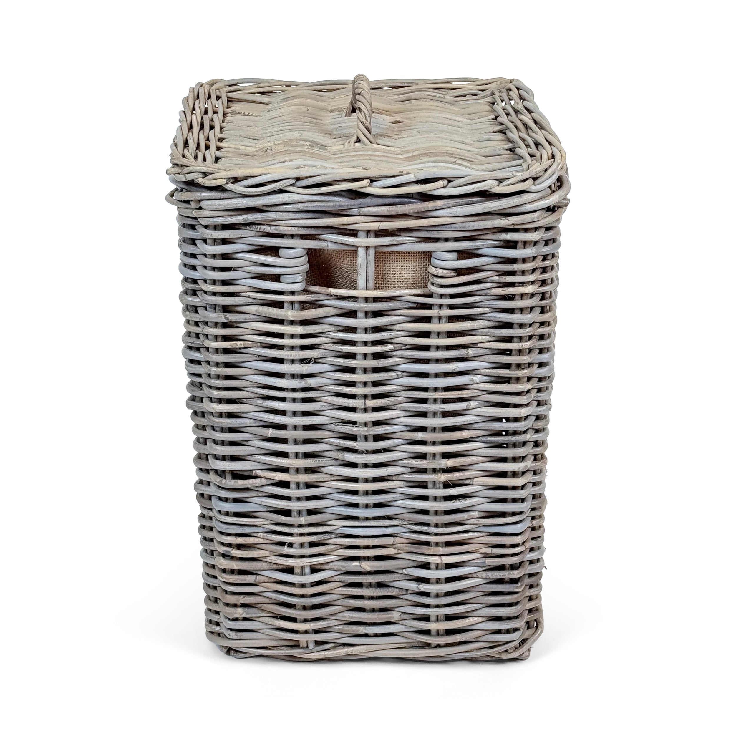 Square Rattan Laundry Basket | Medium