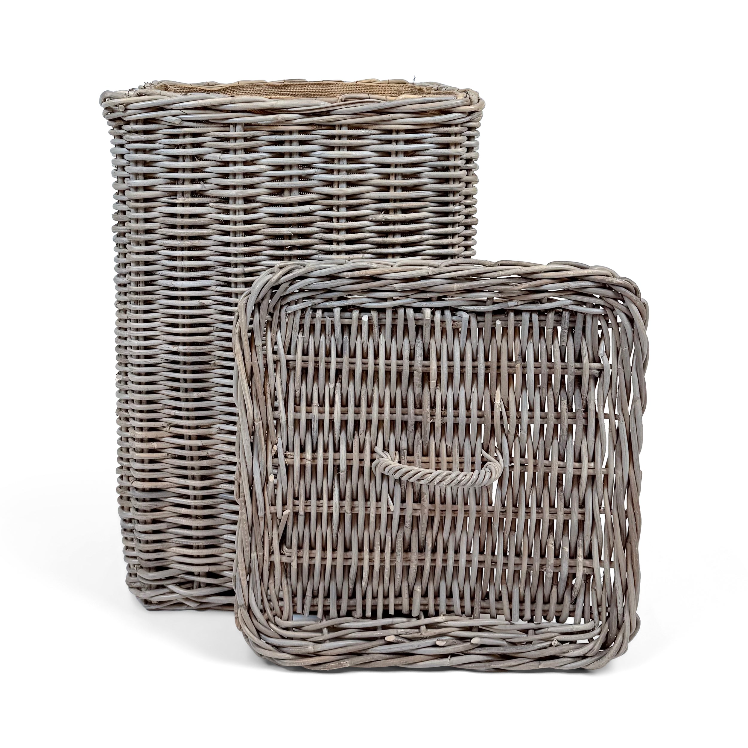 Square Rattan Laundry Basket | Large