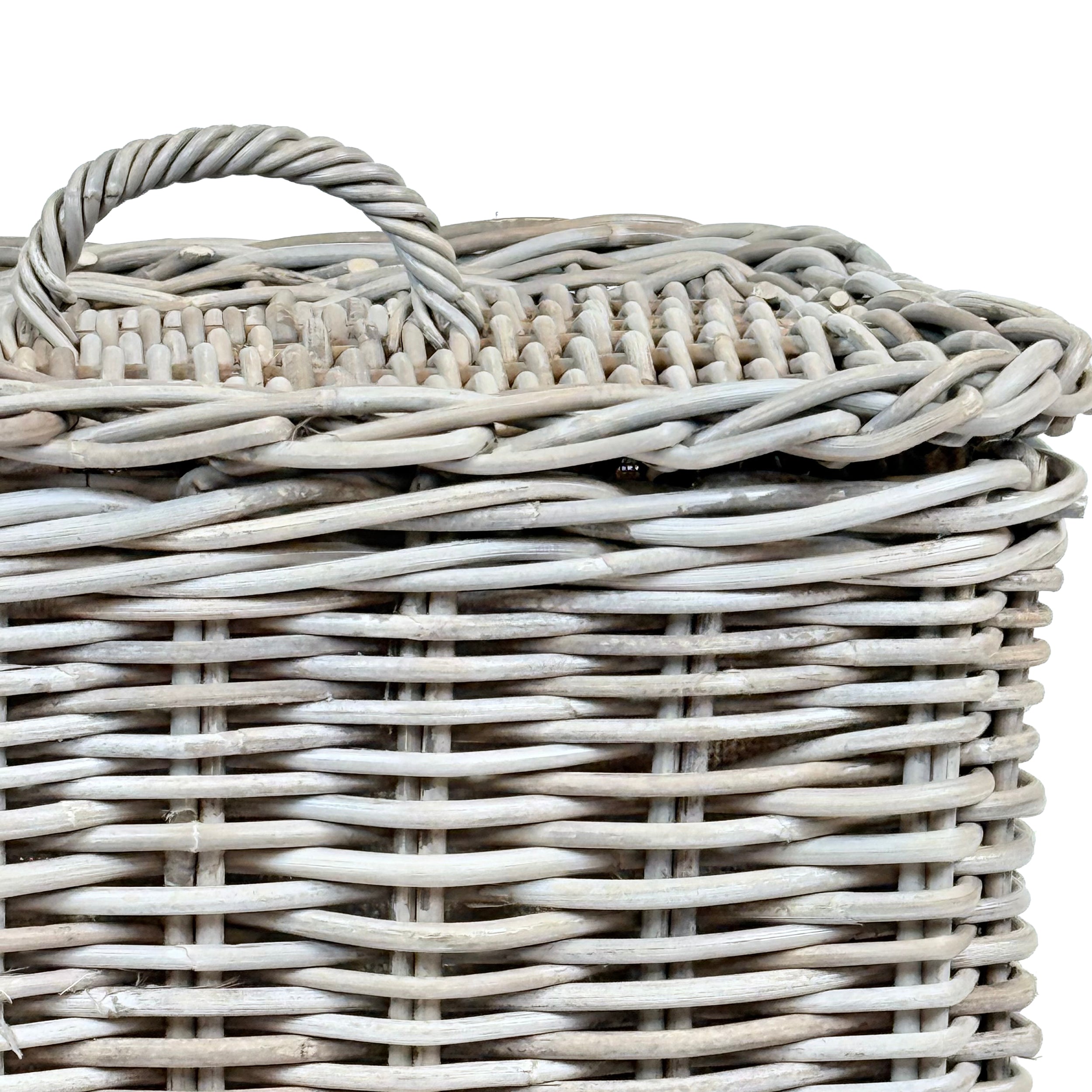 Square Rattan Laundry Basket | Medium