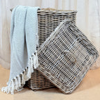 Square Rattan Laundry Basket | Large