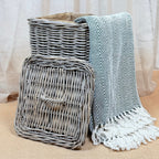 Square Rattan Laundry Basket | Medium
