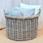 Rattan Oval Wicker Storage Basket Tray | Large