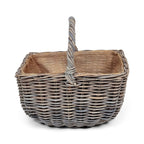 Grey Rattan Wicker Shopping Basket