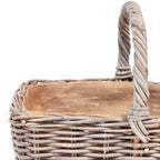 Grey Rattan Wicker Shopping Basket