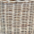 Grey Rattan Round Wicker Log Basket