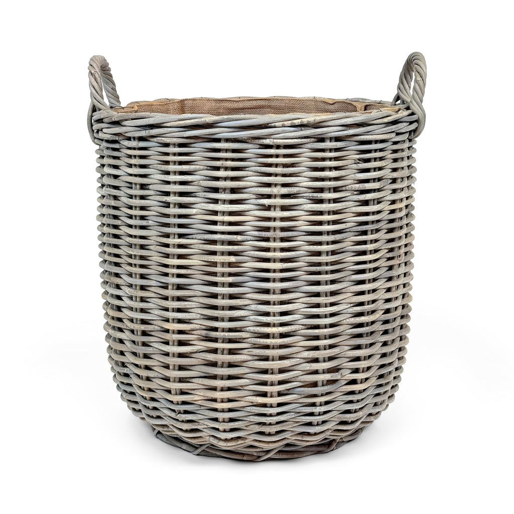 Rattan Round Wicker Log Basket | Large