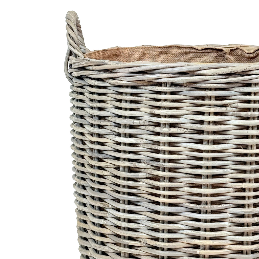 Rattan Round Wicker Log Basket | Large